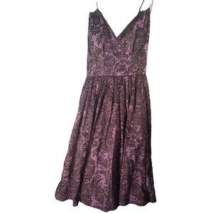 Anthro Plenty By Tracy Reese Dress Purple Paisley Print Fit And Flare RARE